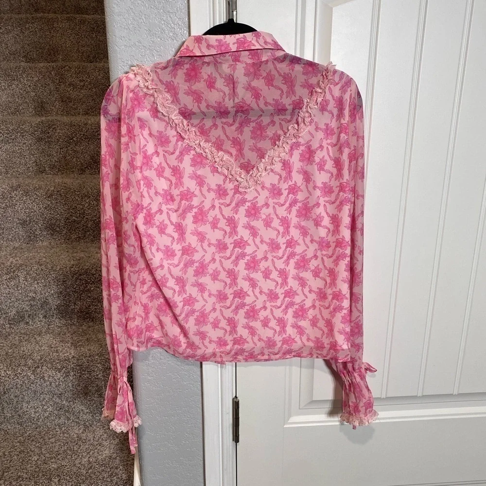 ALLISON NEW YORK DELILAH MINI SKIRT AND MATCHING TOP PINK FLORAL SET